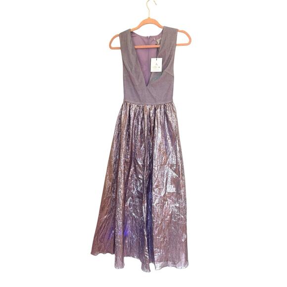 ATOIR Kind of Bliss Dress Size 2/ XS Metallic Purple Maxi Party Cocktail $297 - Picture 2 of 5